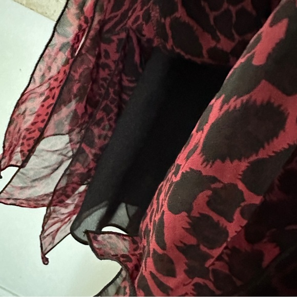 VINTAGE RARE Betsey Johnson silk red animal cheetah leopard dress - Picture 6 of 7